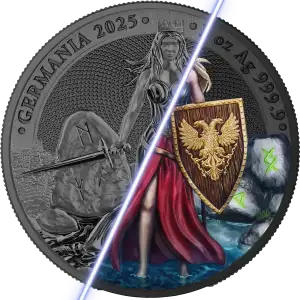 2025 1 oz Germania - Black Silver BU WMF Edition Coin (2)