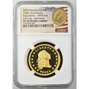 2024 Flowing 230th Anniversary - FDB High Relief - .9999 Fine ULTRA CAMEO (2)