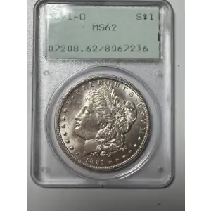 1891 o Morgan Silver Dollar PCGS MS-62
